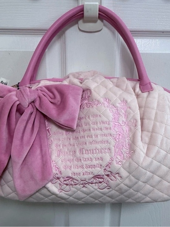 Juicy Couture Handbags - Juicy Couture Once Upon a Time Tale Pink Bowler Bag Purse y2k